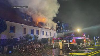 Pożar domu w Brzynie