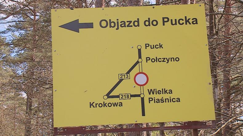 Droga przez Darzlubie zamknięta