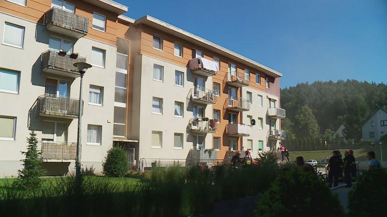 Pożar w bloku w Wejherowie