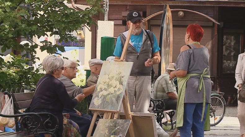 Artyści na rynku w Wejherowie