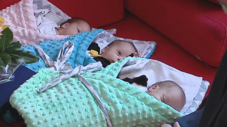 Prezydent u wejherowskich trojaczków