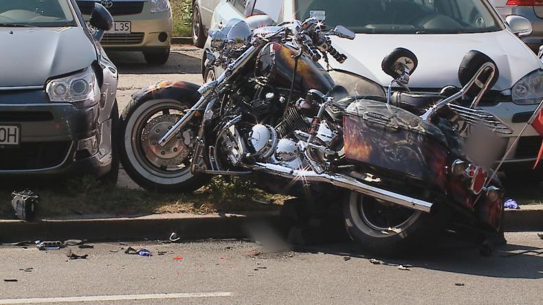 Zderzenie motocykla i osobówki w Wejherowie