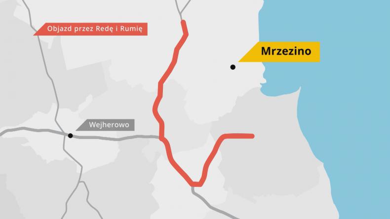 Zamknięta droga w Mrzezinie, będą objazdy