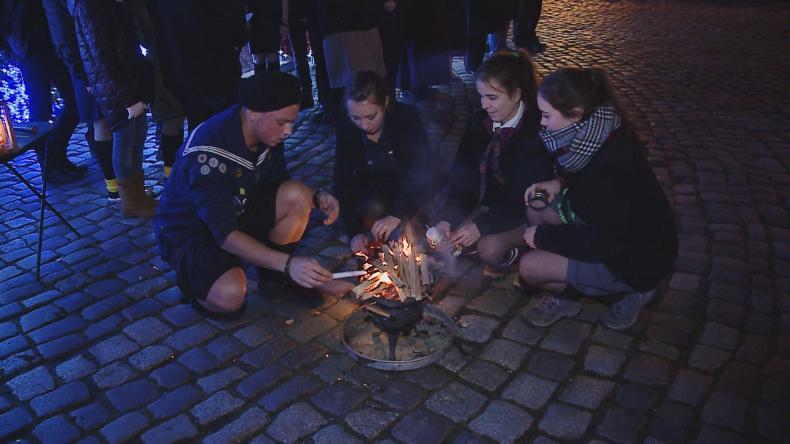 Betlejemskie Światełko na wejherowskim rynku