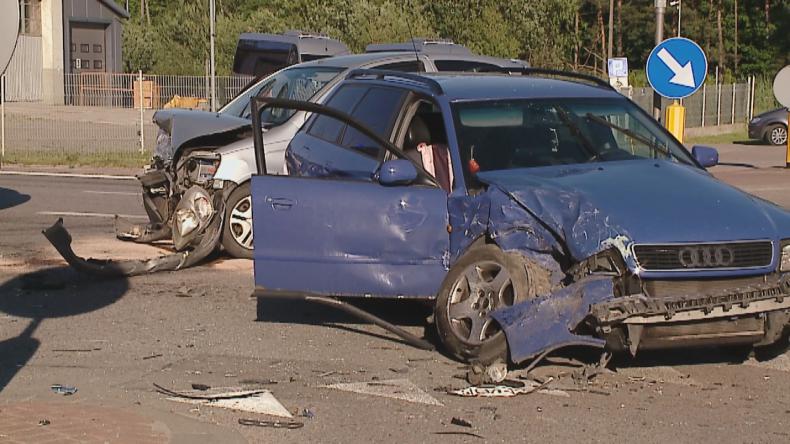 Wypadek w Kębłowie, ranna kobieta w ciąży