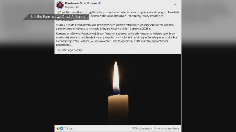 Tragiczny finał poszukiwań strażaka